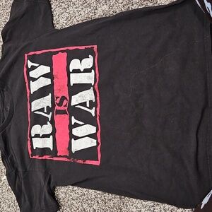 Raw is War Pro Wrestling Attitude Era 25 Years Match T-Shirt Small Black Cotton